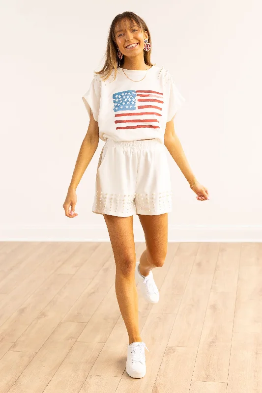 Major Savings Watercolor American Flag Pearl Set