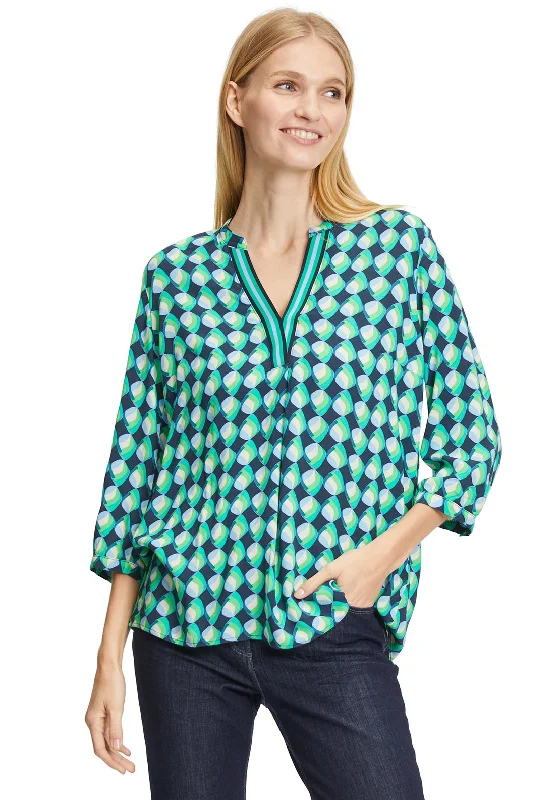 Deal of the Day Betty Barclay Abstract Print Tunic Top, Navy & Green
