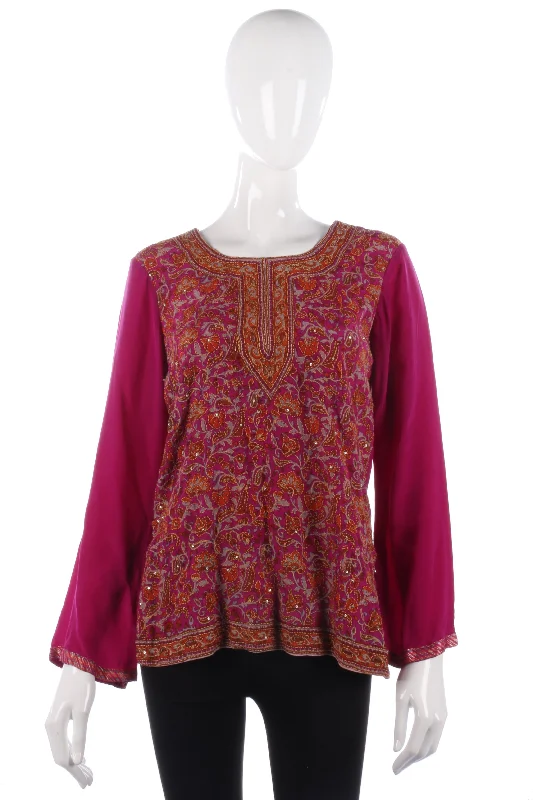 Weekend Savings Bonanza Vintage Silk Pink Summer Top size M