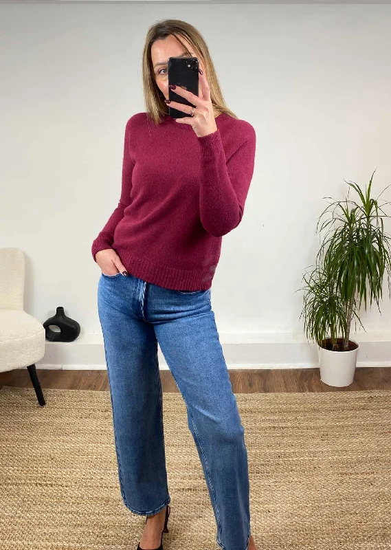 Weekend Specials to Enjoy Alice Soft Knit Jumper in Burgundy