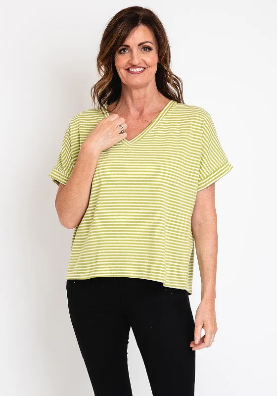 The Best Prices Serafina Collection One Size Striped Top, Green
