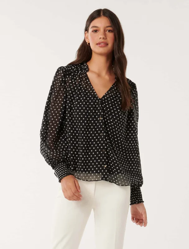 Price Drop Alert Tiarna Ruffle Trim Blouse
