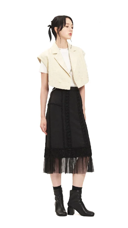 The Best Prices Cropped Jacquard Waistcoast