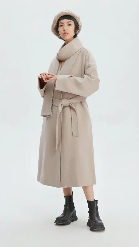 Act Fast Scarf Collar Double Face Coat