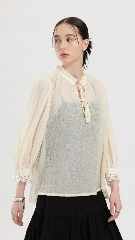 Season Finale Sale Embroidered Bohemian Top